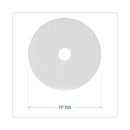 Boardwalk Polishing Floor Pads, 19" Diameter, White, 5/Carton