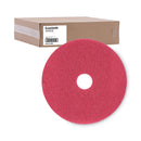 Boardwalk Buffing Floor Pads, 19" Diameter, Red, 5/Carton