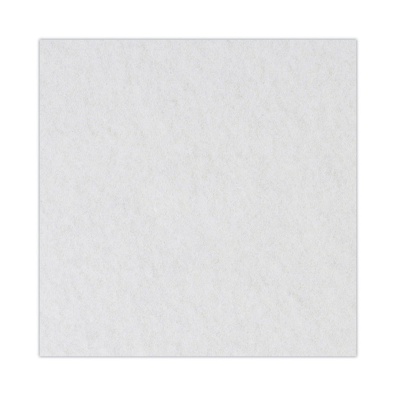 Boardwalk Polishing Floor Pads, 18" Diameter, White, 5/Carton