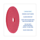 Boardwalk Buffing Floor Pads, 18" Diameter, Red, 5/Carton
