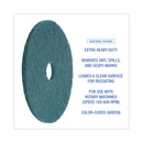 Boardwalk Heavy-Duty Scrubbing Floor Pads, 18" Diameter, Green, 5/Carton