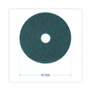 Boardwalk Heavy-Duty Scrubbing Floor Pads, 18" Diameter, Green, 5/Carton