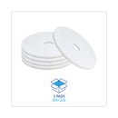 Boardwalk Polishing Floor Pads, 17" Diameter, White, 5/Carton