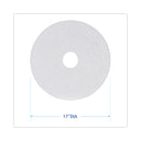 Boardwalk Polishing Floor Pads, 17" Diameter, White, 5/Carton