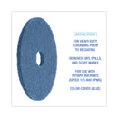 Boardwalk Scrubbing Floor Pads, 17" Diameter, Blue, 5/Carton