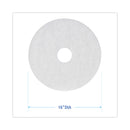 Boardwalk Polishing Floor Pads, 16" Diameter, White, 5/Carton