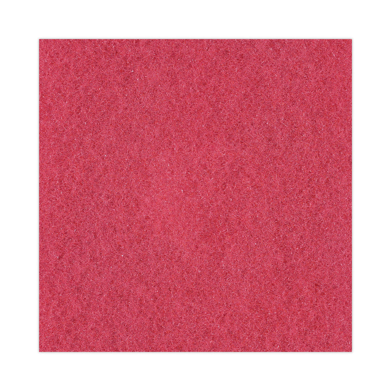 Boardwalk Buffing Floor Pads, 16" Diameter, Red, 5/Carton