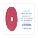Boardwalk Buffing Floor Pads, 16" Diameter, Red, 5/Carton