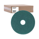 Boardwalk Heavy-Duty Scrubbing Floor Pads, 16" Diameter, Green, 5/Carton