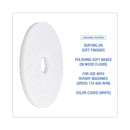 Boardwalk Polishing Floor Pads, 15" Diameter, White, 5/Carton