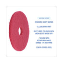 Boardwalk Buffing Floor Pads, 15" Diameter, Red, 5/Carton