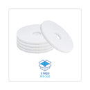Boardwalk Polishing Floor Pads, 14" Diameter, White, 5/Carton