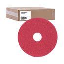 Boardwalk Buffing Floor Pads, 14" Diameter, Red, 5/Carton