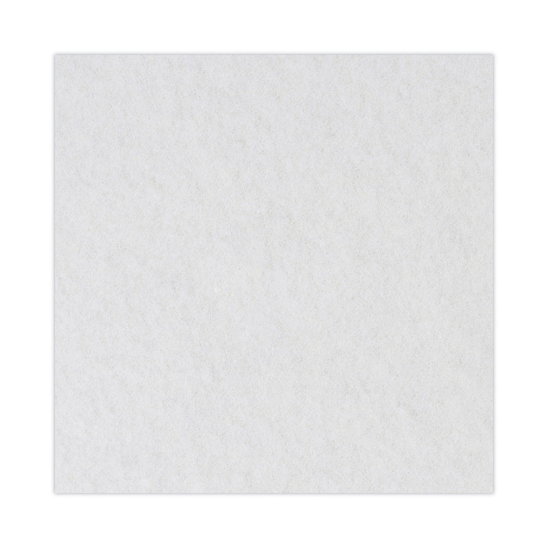 Boardwalk Polishing Floor Pads, 13" Diameter, White, 5/Carton