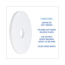 Boardwalk Polishing Floor Pads, 13" Diameter, White, 5/Carton