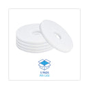 Boardwalk Polishing Floor Pads, 13" Diameter, White, 5/Carton