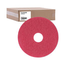Boardwalk Buffing Floor Pads, 13" Diameter, Red, 5/Carton