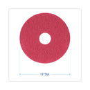 Boardwalk Buffing Floor Pads, 13" Diameter, Red, 5/Carton