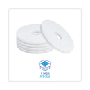 Boardwalk Polishing Floor Pads, 12" Diameter, White, 5/Carton