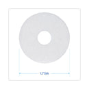 Boardwalk Polishing Floor Pads, 12" Diameter, White, 5/Carton