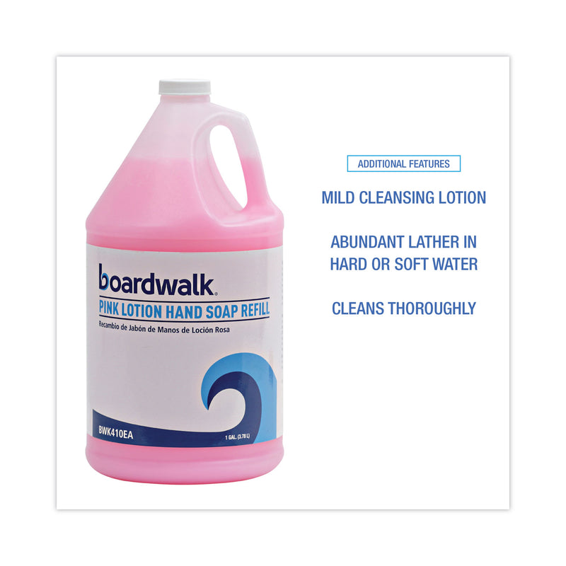 Boardwalk Mild Cleansing Pink Lotion Soap, Cherry Scent, Liquid, 1 gal Bottle