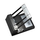 Bostitch 160-Sheet Antimicrobial Protected Xtreme Duty Adjustable Two- to Three-Hole Punch, 9/32" Holes, Black/Silver