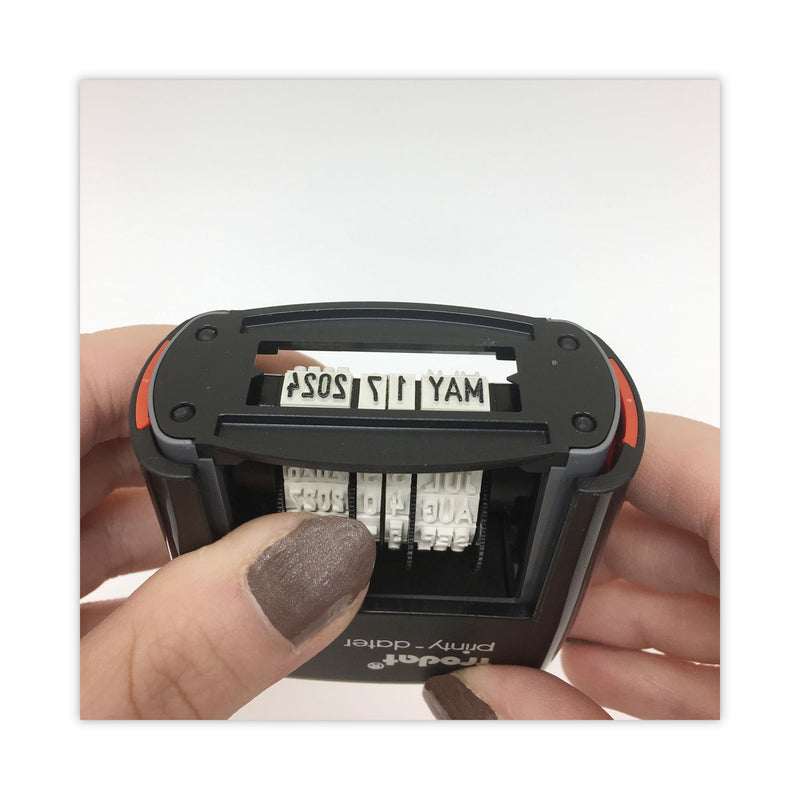 Trodat Printy Economy Date Stamp, Self-Inking, 1.63" x 0.38", Black