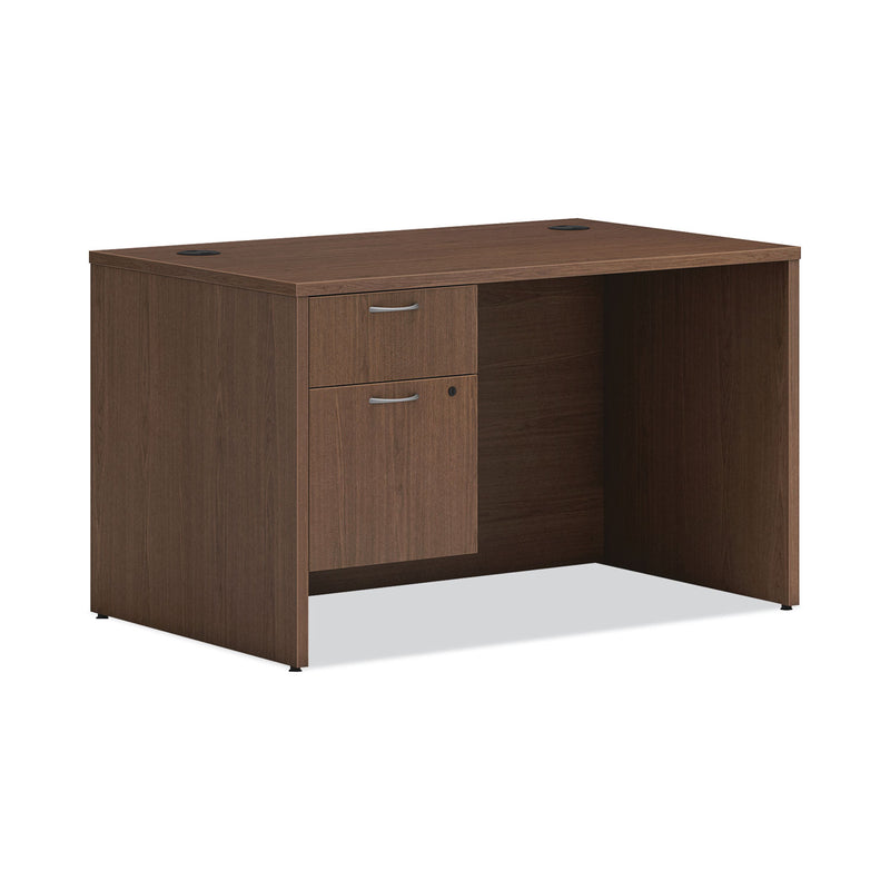HON Mod Support Pedestal, Left or Right, 2-Drawers: Box/File, Legal/Letter, Sepia Walnut, 15" x 20" x 20"