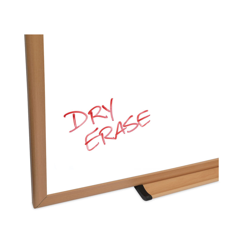 Universal Dry Erase Board, Melamine, 48 x 36, Oak Frame