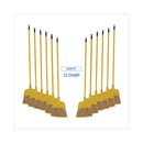 Boardwalk Poly Bristle Angler Broom, 53" Handle, Yellow, 12/Carton