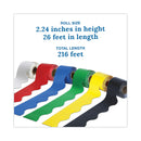 Carson-Dellosa Education Rolled Scalloped Border Set, 2.25" x  36 ft, Assorted, 6/Set