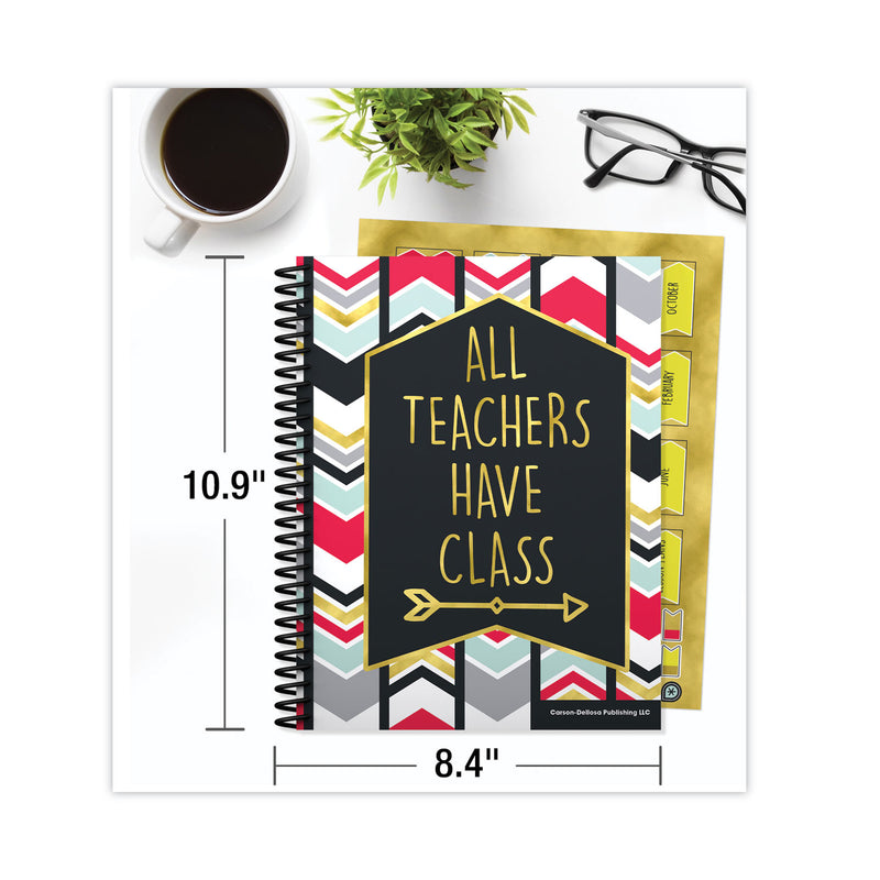 Carson-Dellosa Education Teacher Planner, Weekly/Monthly, Two-Page Spread (Seven Classes), 11 x 8.5, Multicolor Cover, 2022-2023