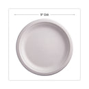 Eco-Products Renewable and Compostable Sugarcane Plates, 9" dia, Natural White, 500/Carton