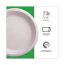Eco-Products Renewable and Compostable Sugarcane Plates, 9" dia, Natural White, 500/Carton