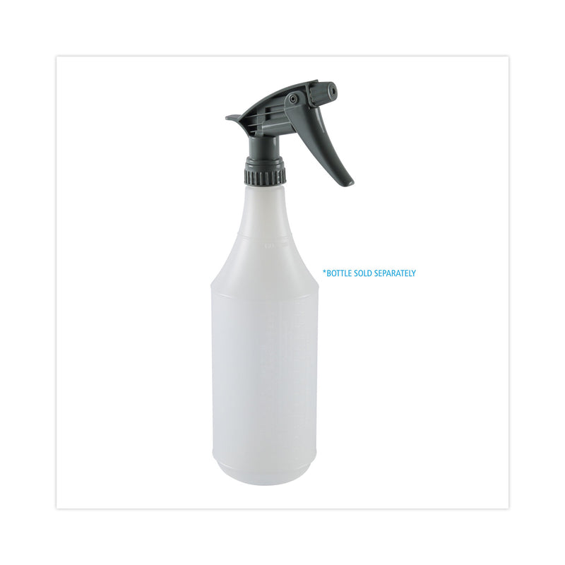 Boardwalk Chemical-Resistant Trigger Sprayer 320CR, 7.25" Tube, Fits16 oz Bottles, Gray, 24/Carton