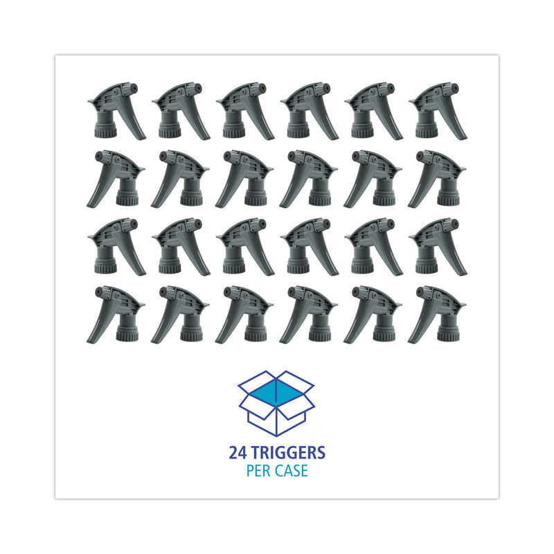 Boardwalk Chemical-Resistant Trigger Sprayer 320CR, 7.25" Tube, Fits16 oz Bottles, Gray, 24/Carton