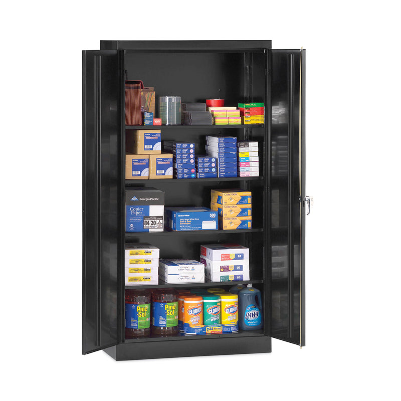Alera Assembled 72" High Heavy-Duty Welded Storage Cabinet, Four Adjustable Shelves, 36w x 18d, Black