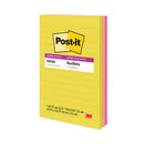 Post-it Note Pads in Summer Joy Collection Colors, 4" x 6", Note Ruled, Summer Joy Collection Colors, 90 Sheets/Pad, 3 Pads/Pack