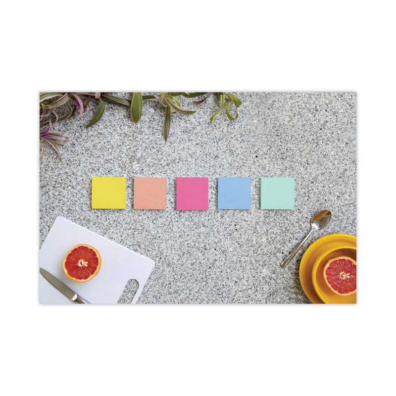 Post-it Note Pads in Summer Joy Collection Colors, 3" x 3", Summer Joy Collection Colors, 90 Sheets/Pad, 12 Pads/Pack