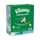 Kleenex Lotion Facial Tissue, 3-Ply, White, 60 Sheets/Box, 4 Boxes/Pack, 2 Packs/Carton