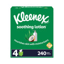 Kleenex Lotion Facial Tissue, 3-Ply, White, 60 Sheets/Box, 4 Boxes/Pack, 2 Packs/Carton