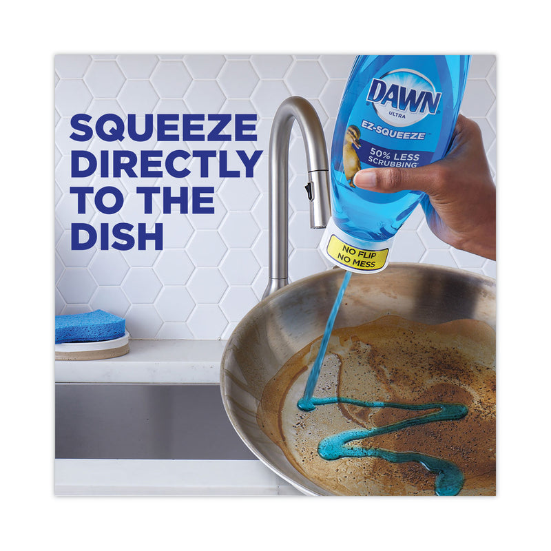 Dawn Ultra Liquid Dish Detergent, Dawn Original, Three 22 oz E-Z Squeeze Bottles and 2 Sponges/Pack, 2 Packs/Carton