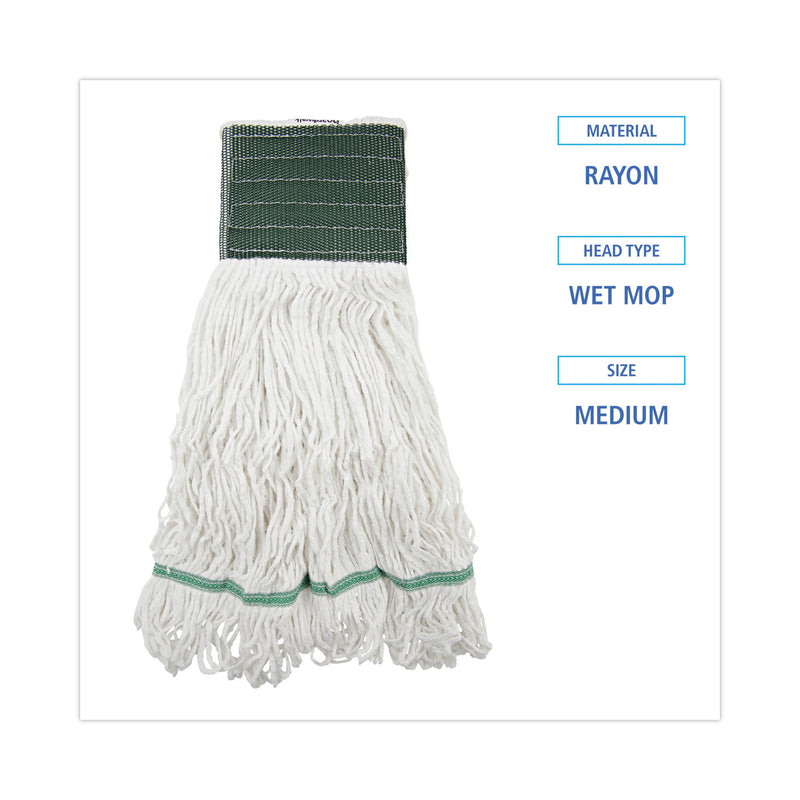 Boardwalk Loop End Rayon Mop Head, Rayon, Medium, 14 oz, White, Dozen