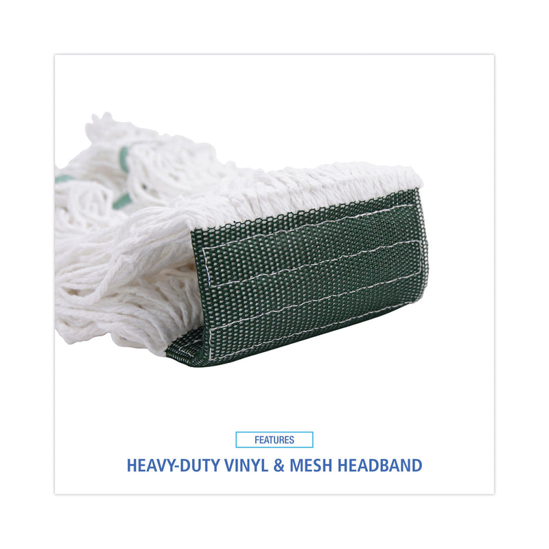 Boardwalk Loop End Rayon Mop Head, Rayon, Medium, 14 oz, White, Dozen