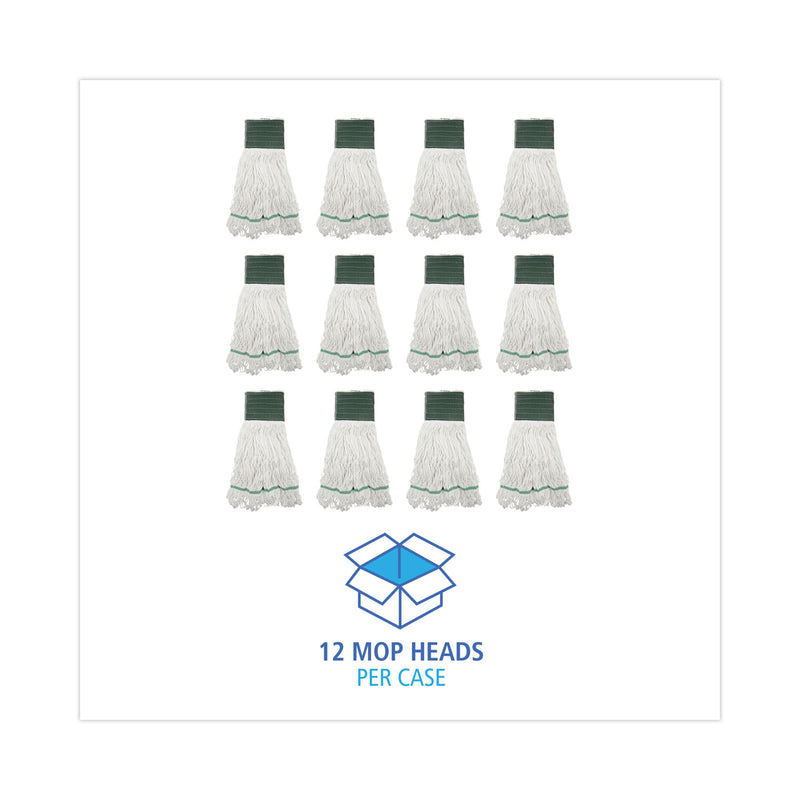 Boardwalk Loop End Rayon Mop Head, Rayon, Medium, 14 oz, White, Dozen