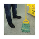 Boardwalk Super Loop Wet Mop Head, Cotton/Synthetic Fiber, 5" Headband, Small Size, Green, 12/Carton