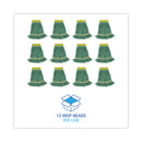 Boardwalk Super Loop Wet Mop Head, Cotton/Synthetic Fiber, 5" Headband, Small Size, Green, 12/Carton