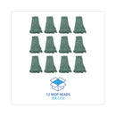 Boardwalk Mop Head, Premium Standard Head, Cotton/Rayon Fiber, Medium, Green, 12/Carton