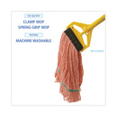 Boardwalk Super Loop Wet Mop Head, Cotton/Synthetic Fiber, 5" Headband, Medium Size, Orange, 12/Carton