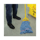 Boardwalk Super Loop Wet Mop Head, Cotton/Synthetic Fiber, 1" Headband, Large Size, Blue, 12/Carton